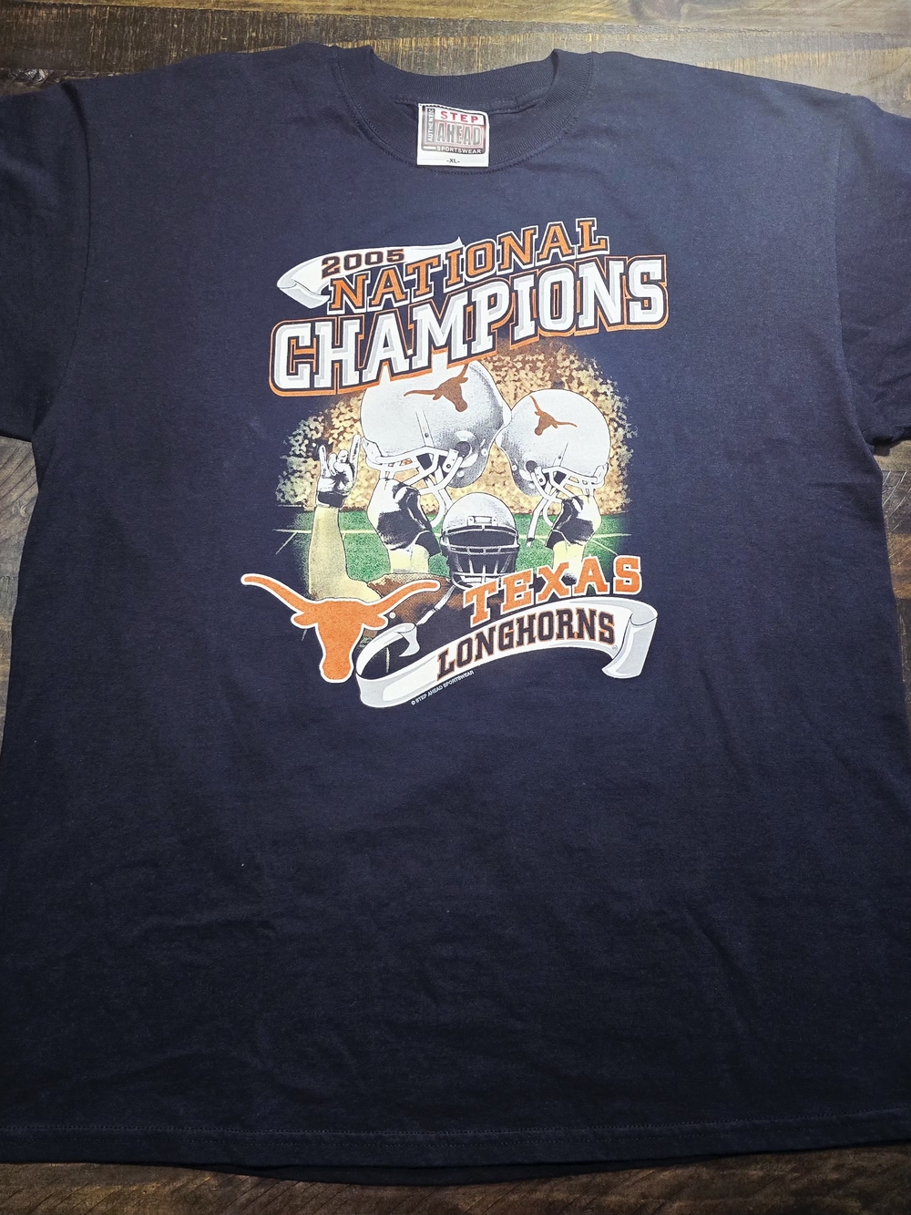 Texas Longhorns 2005 National Champions Navy Short Sleeve Tee